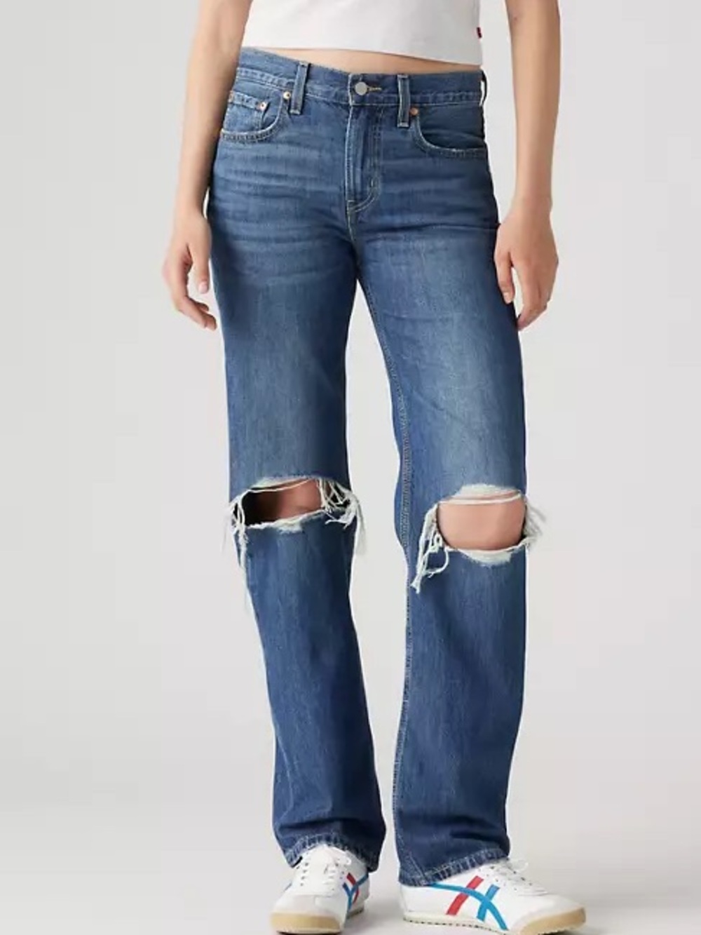 Levi’s Women's size 26 Low Pro Straight Leg Breath Out Wash Distressed Jeans